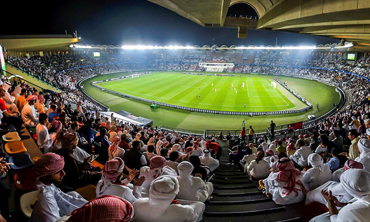Stadium in Abu Dhabi on a UAE Football Association match night