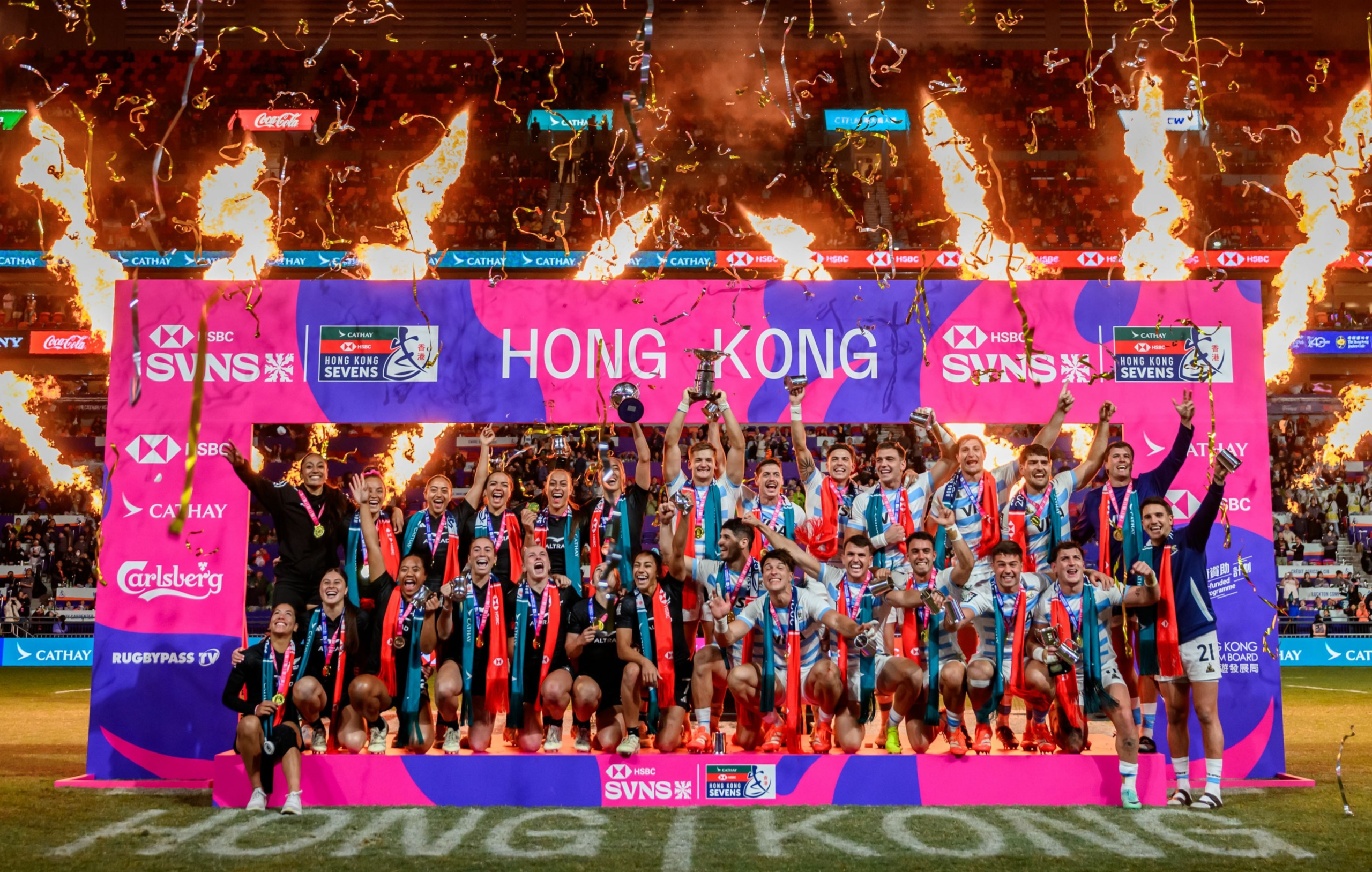 Champions celebrate at the Hong Kong Sevens 2025