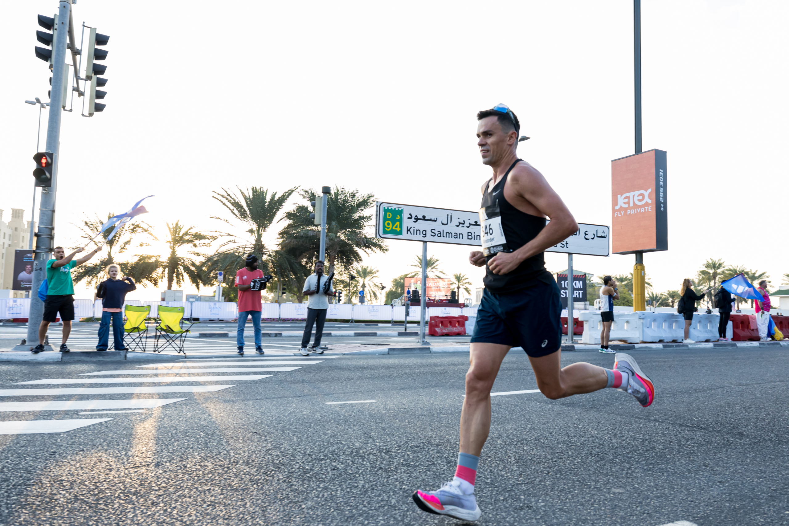 Runners on the 10 km course