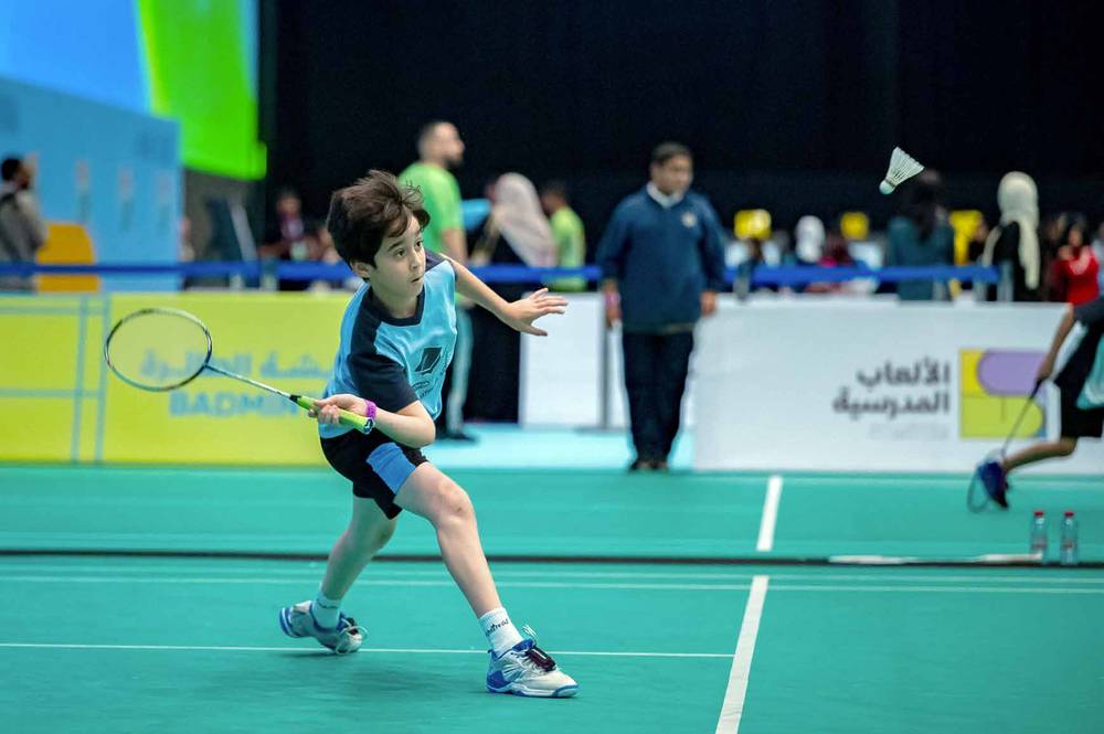 Badminton player at the finals