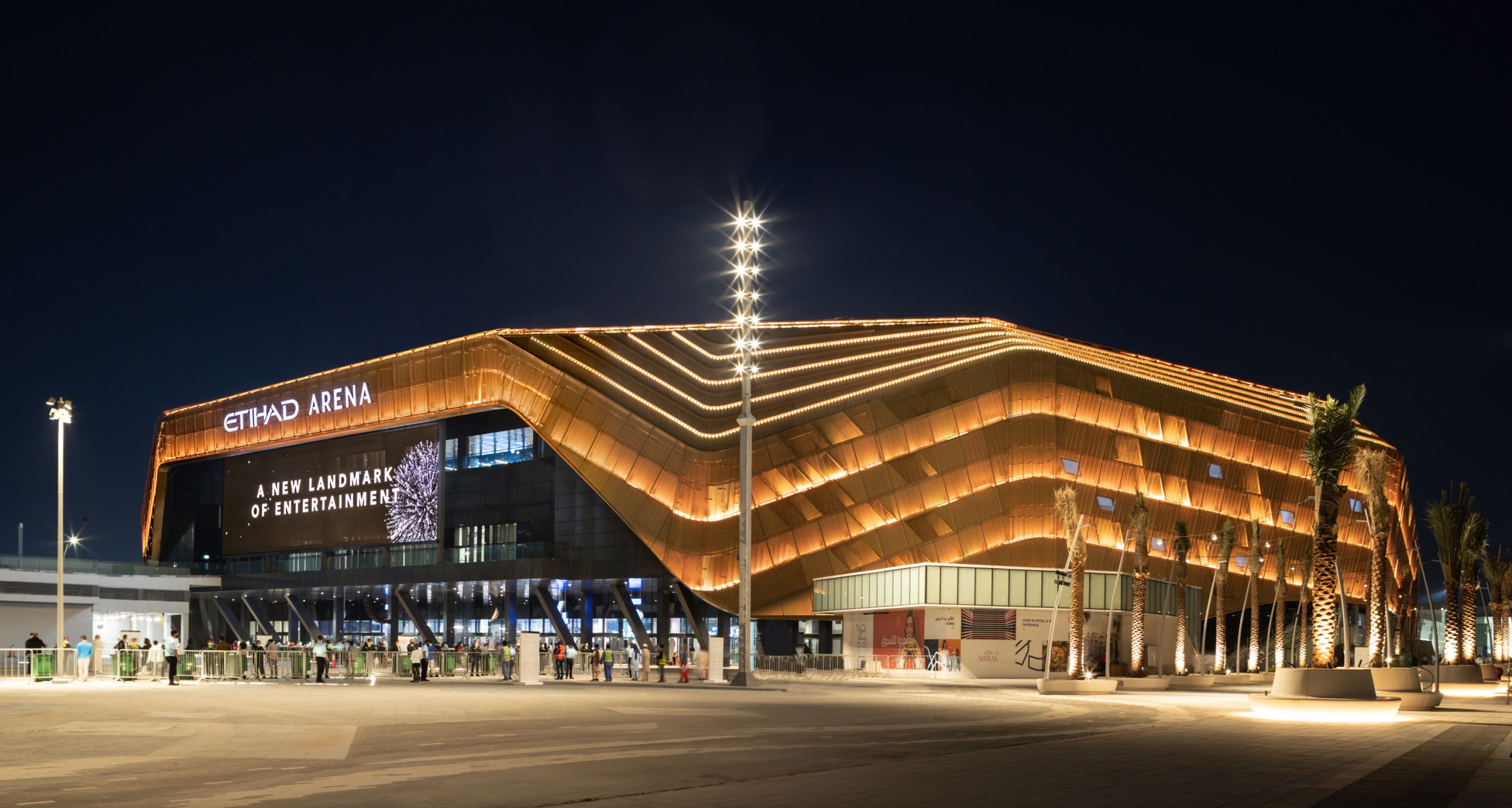 Etihad Arena on Yas Island, dressed for the EuroLeague