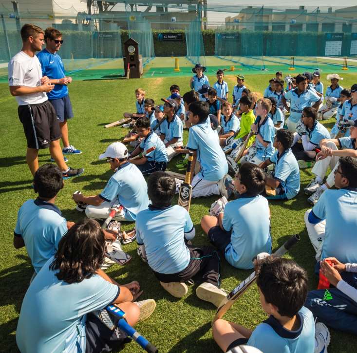 Young players at an ICC Academy summer camp session