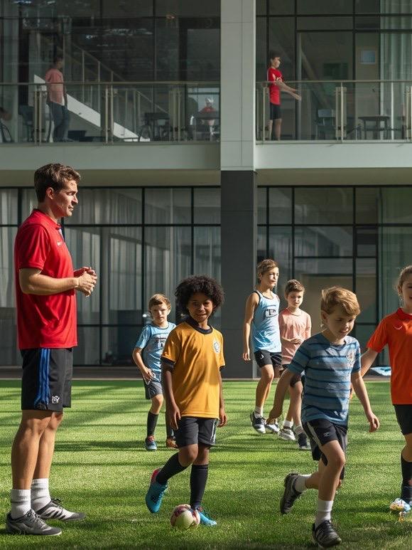 A Provn Academy coach with young players