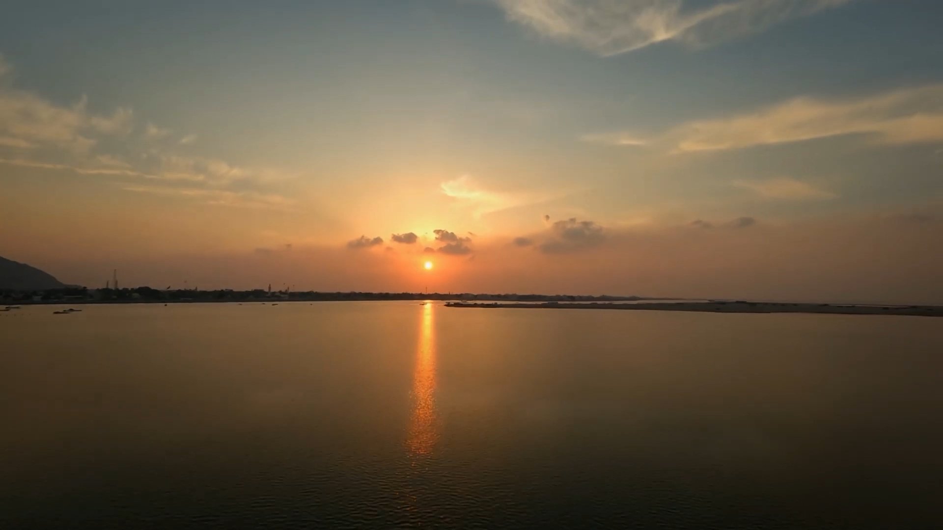 Sunset over the water at Ras Al Khaimah