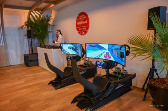 F1 simulators beside the Gohan bar