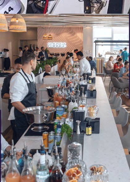 Live cooking and the bar