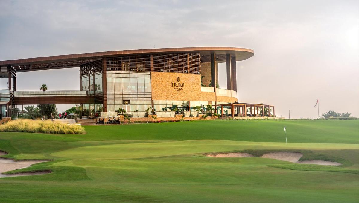 The clubhouse at Trump International Golf Club, Dubai
