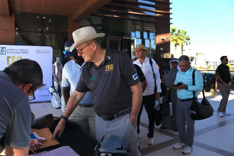 Executive golfers at WPSL event registration
